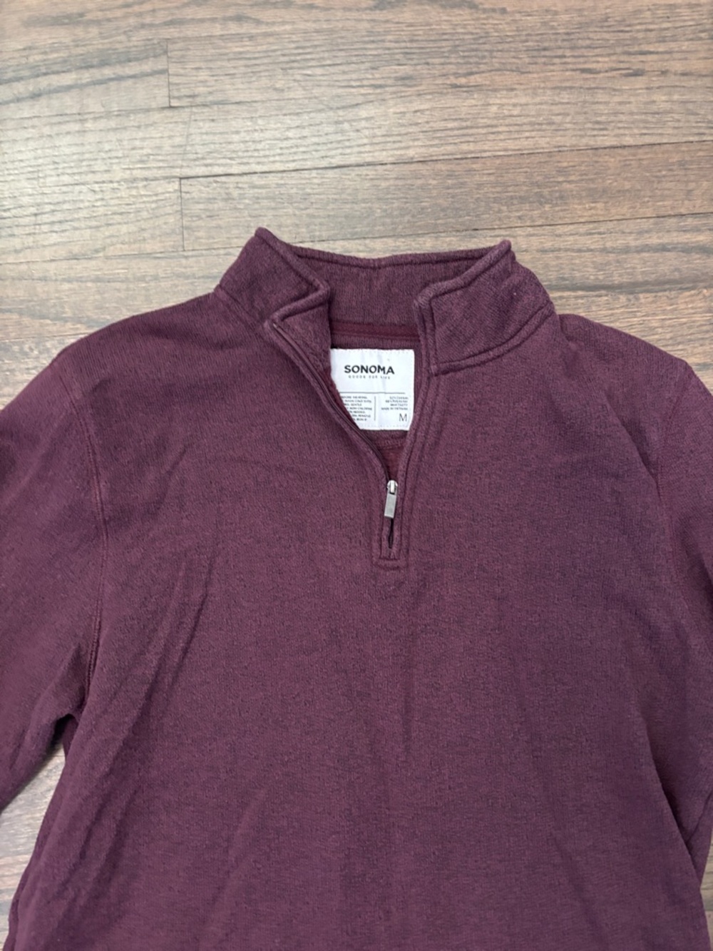Sonoma Men's Deep Burgundy Zip-Up Sweater - Picture 6 of 13